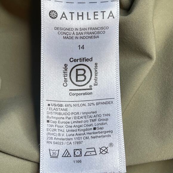 Athleta Pinnacle High Rise Trousers size 14 Olive Branch Green Wide Leg - Picture 9 of 12